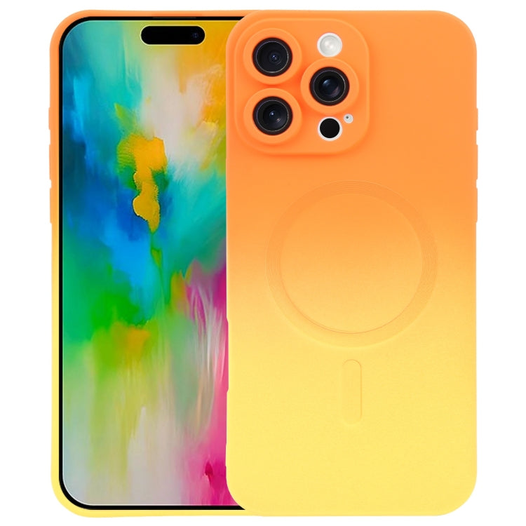 Capa de telemóvel em silicone TPU líquido com gradiente e MagSafe, para iPhone 17e / 16e, para iPhone 17 Pro Max, para iPhone 17 Pro, para iPhone 17, para iPhone Air, para iPhone 16 Pro Max, para iPhone 16 Pro, para iPhone 16 Plus