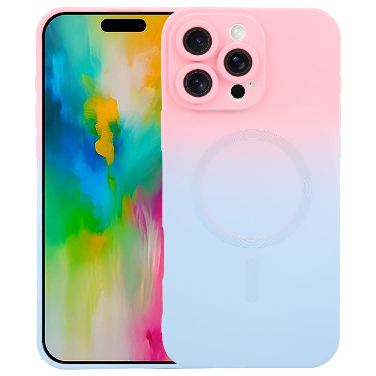 Capa de telemóvel em silicone TPU líquido com gradiente e MagSafe, para iPhone 17e / 16e, para iPhone 17 Pro Max, para iPhone 17 Pro, para iPhone 17, para iPhone Air, para iPhone 16 Pro Max, para iPhone 16 Pro, para iPhone 16 Plus