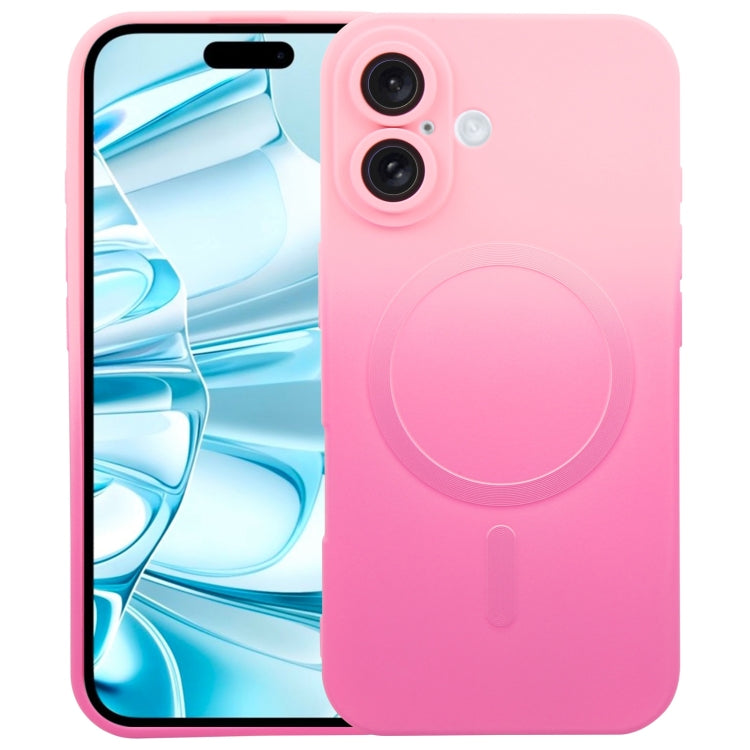 Capa de telemóvel em silicone TPU líquido com gradiente e MagSafe, para iPhone 17e / 16e, para iPhone 17 Pro Max, para iPhone 17 Pro, para iPhone 17, para iPhone Air, para iPhone 16 Pro Max, para iPhone 16 Pro, para iPhone 16 Plus