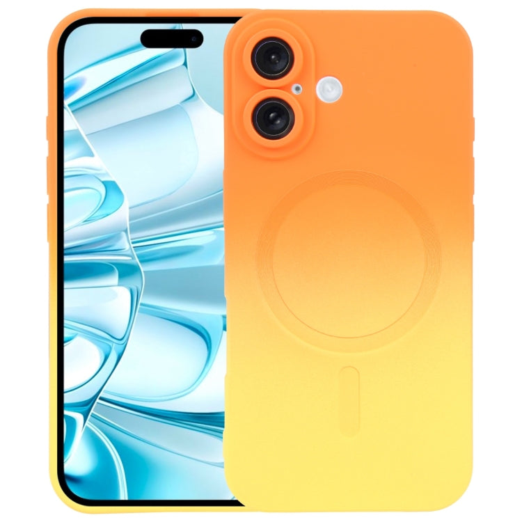 Capa de telemóvel em silicone TPU líquido com gradiente e MagSafe, para iPhone 17e / 16e, para iPhone 17 Pro Max, para iPhone 17 Pro, para iPhone 17, para iPhone Air, para iPhone 16 Pro Max, para iPhone 16 Pro, para iPhone 16 Plus