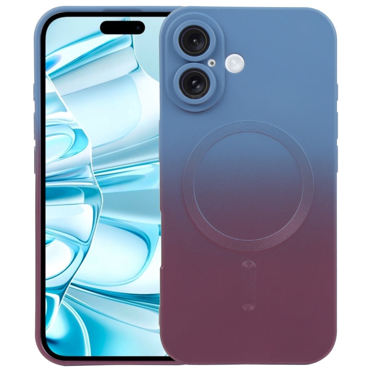 Capa de telemóvel em silicone TPU líquido com gradiente e MagSafe, para iPhone 17e / 16e, para iPhone 17 Pro Max, para iPhone 17 Pro, para iPhone 17, para iPhone Air, para iPhone 16 Pro Max, para iPhone 16 Pro, para iPhone 16 Plus