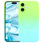 Capa de telemóvel em silicone TPU líquido com gradiente e MagSafe, para iPhone 17e / 16e, para iPhone 17 Pro Max, para iPhone 17 Pro, para iPhone 17, para iPhone Air, para iPhone 16 Pro Max, para iPhone 16 Pro, para iPhone 16 Plus