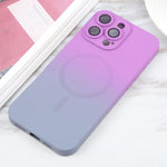Capa de telemóvel em silicone TPU líquido com gradiente e MagSafe, para iPhone 17e / 16e, para iPhone 17 Pro Max, para iPhone 17 Pro, para iPhone 17, para iPhone Air, para iPhone 16 Pro Max, para iPhone 16 Pro, para iPhone 16 Plus