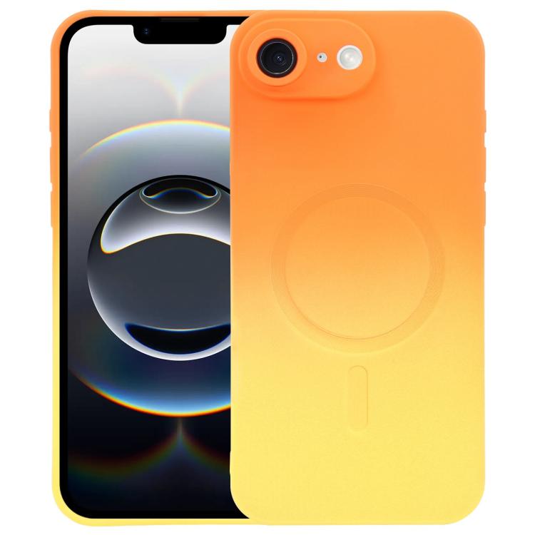 Capa de telemóvel em silicone TPU líquido com gradiente e MagSafe, para iPhone 17e / 16e, para iPhone 17 Pro Max, para iPhone 17 Pro, para iPhone 17, para iPhone Air, para iPhone 16 Pro Max, para iPhone 16 Pro, para iPhone 16 Plus