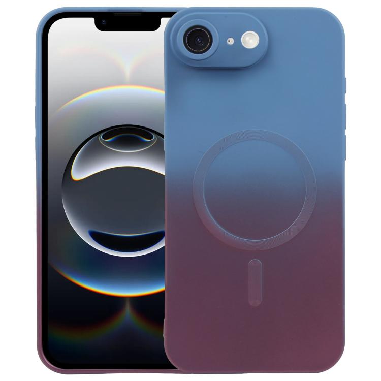 Capa de telemóvel em silicone TPU líquido com gradiente e MagSafe, para iPhone 17e / 16e, para iPhone 17 Pro Max, para iPhone 17 Pro, para iPhone 17, para iPhone Air, para iPhone 16 Pro Max, para iPhone 16 Pro, para iPhone 16 Plus