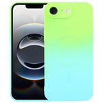 Capa de telemóvel em silicone TPU líquido com gradiente e MagSafe, para iPhone 17e / 16e, para iPhone 17 Pro Max, para iPhone 17 Pro, para iPhone 17, para iPhone Air, para iPhone 16 Pro Max, para iPhone 16 Pro, para iPhone 16 Plus