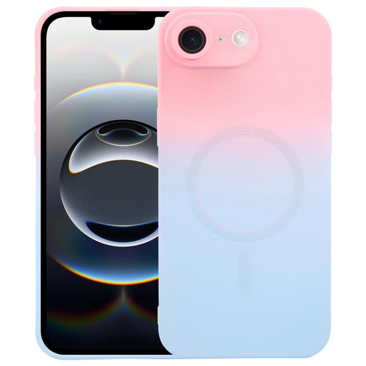 Capa de telemóvel em silicone TPU líquido com gradiente e MagSafe, para iPhone 17e / 16e, para iPhone 17 Pro Max, para iPhone 17 Pro, para iPhone 17, para iPhone Air, para iPhone 16 Pro Max, para iPhone 16 Pro, para iPhone 16 Plus