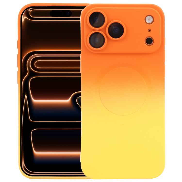 Capa de telemóvel em silicone TPU líquido com gradiente e MagSafe, para iPhone 17e / 16e, para iPhone 17 Pro Max, para iPhone 17 Pro, para iPhone 17, para iPhone Air, para iPhone 16 Pro Max, para iPhone 16 Pro, para iPhone 16 Plus