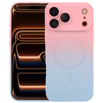 Capa de telemóvel em silicone TPU líquido com gradiente e MagSafe, para iPhone 17e / 16e, para iPhone 17 Pro Max, para iPhone 17 Pro, para iPhone 17, para iPhone Air, para iPhone 16 Pro Max, para iPhone 16 Pro, para iPhone 16 Plus