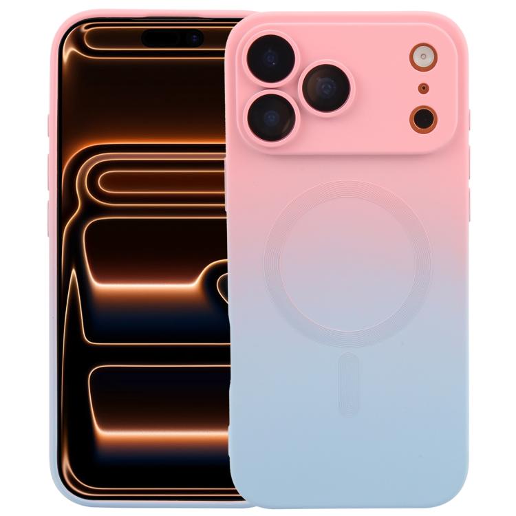 Capa de telemóvel em silicone TPU líquido com gradiente e MagSafe, para iPhone 17e / 16e, para iPhone 17 Pro Max, para iPhone 17 Pro, para iPhone 17, para iPhone Air, para iPhone 16 Pro Max, para iPhone 16 Pro, para iPhone 16 Plus