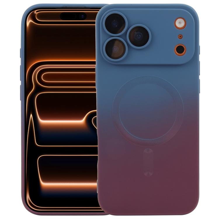 Capa de telemóvel em silicone TPU líquido com gradiente e MagSafe, para iPhone 17e / 16e, para iPhone 17 Pro Max, para iPhone 17 Pro, para iPhone 17, para iPhone Air, para iPhone 16 Pro Max, para iPhone 16 Pro, para iPhone 16 Plus