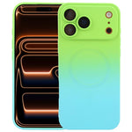 Capa de telemóvel em silicone TPU líquido com gradiente e MagSafe, para iPhone 17e / 16e, para iPhone 17 Pro Max, para iPhone 17 Pro, para iPhone 17, para iPhone Air, para iPhone 16 Pro Max, para iPhone 16 Pro, para iPhone 16 Plus