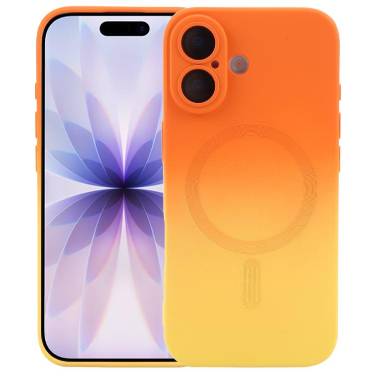 Capa de telemóvel em silicone TPU líquido com gradiente e MagSafe, para iPhone 17e / 16e, para iPhone 17 Pro Max, para iPhone 17 Pro, para iPhone 17, para iPhone Air, para iPhone 16 Pro Max, para iPhone 16 Pro, para iPhone 16 Plus