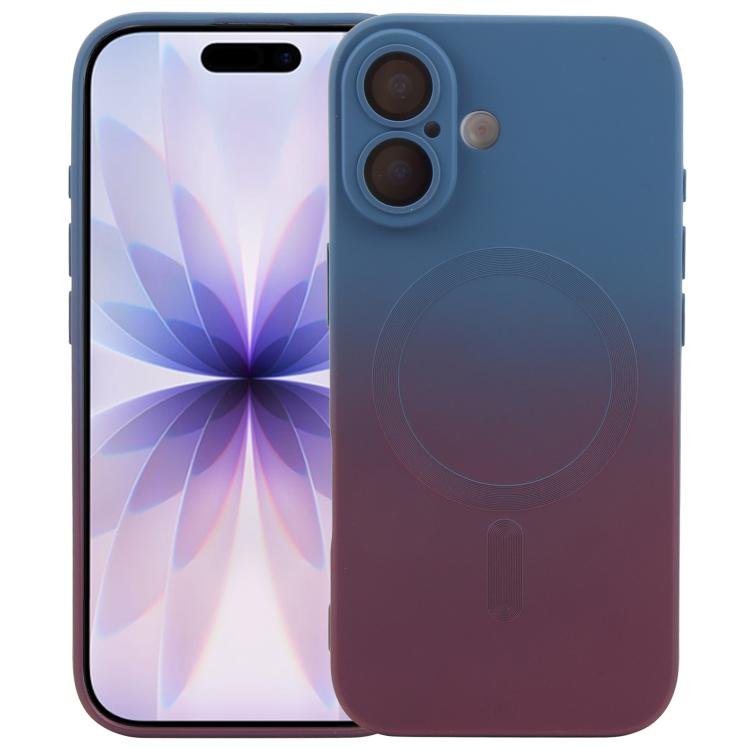Capa de telemóvel em silicone TPU líquido com gradiente e MagSafe, para iPhone 17e / 16e, para iPhone 17 Pro Max, para iPhone 17 Pro, para iPhone 17, para iPhone Air, para iPhone 16 Pro Max, para iPhone 16 Pro, para iPhone 16 Plus