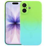 Capa de telemóvel em silicone TPU líquido com gradiente e MagSafe, para iPhone 17e / 16e, para iPhone 17 Pro Max, para iPhone 17 Pro, para iPhone 17, para iPhone Air, para iPhone 16 Pro Max, para iPhone 16 Pro, para iPhone 16 Plus