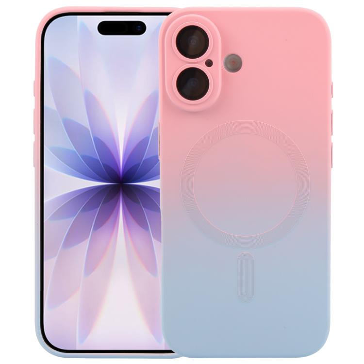 Capa de telemóvel em silicone TPU líquido com gradiente e MagSafe, para iPhone 17e / 16e, para iPhone 17 Pro Max, para iPhone 17 Pro, para iPhone 17, para iPhone Air, para iPhone 16 Pro Max, para iPhone 16 Pro, para iPhone 16 Plus