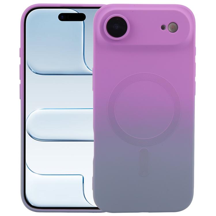 Capa de telemóvel em silicone TPU líquido com gradiente e MagSafe, para iPhone 17e / 16e, para iPhone 17 Pro Max, para iPhone 17 Pro, para iPhone 17, para iPhone Air, para iPhone 16 Pro Max, para iPhone 16 Pro, para iPhone 16 Plus