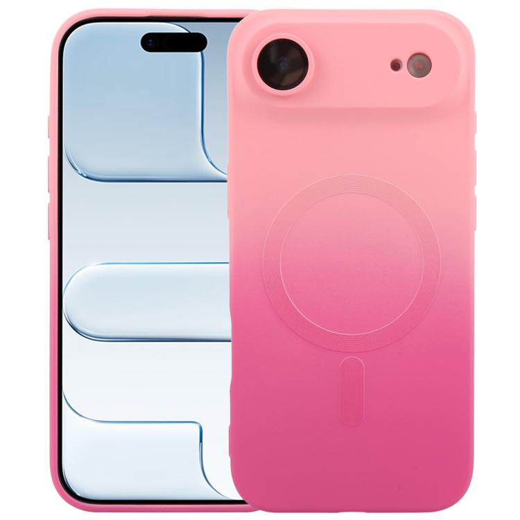Capa de telemóvel em silicone TPU líquido com gradiente e MagSafe, para iPhone 17e / 16e, para iPhone 17 Pro Max, para iPhone 17 Pro, para iPhone 17, para iPhone Air, para iPhone 16 Pro Max, para iPhone 16 Pro, para iPhone 16 Plus