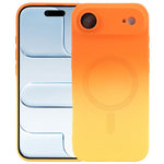 Capa de telemóvel em silicone TPU líquido com gradiente e MagSafe, para iPhone 17e / 16e, para iPhone 17 Pro Max, para iPhone 17 Pro, para iPhone 17, para iPhone Air, para iPhone 16 Pro Max, para iPhone 16 Pro, para iPhone 16 Plus
