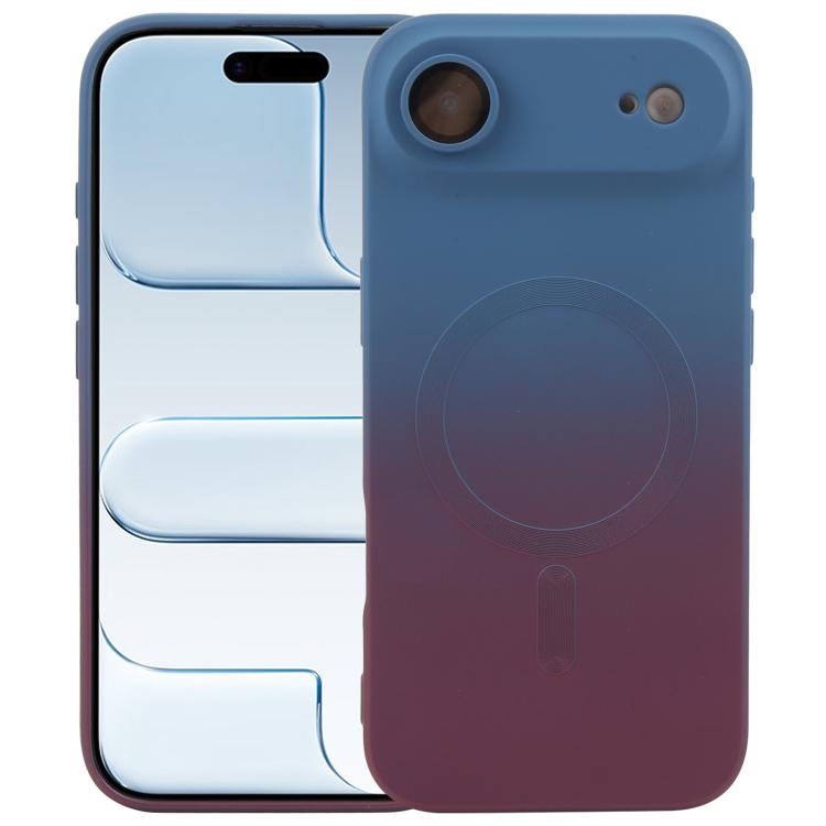 Capa de telemóvel em silicone TPU líquido com gradiente e MagSafe, para iPhone 17e / 16e, para iPhone 17 Pro Max, para iPhone 17 Pro, para iPhone 17, para iPhone Air, para iPhone 16 Pro Max, para iPhone 16 Pro, para iPhone 16 Plus
