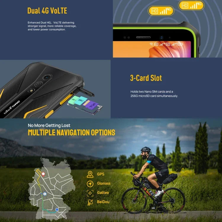 Ulefone Armor X12 Pro, telemóvel robusto IP68/IP69K, 5,45 polegadas Android 15 MediaTek Helio G36 Octa Core, Rede: 4G, NFC, 4GB+64GB