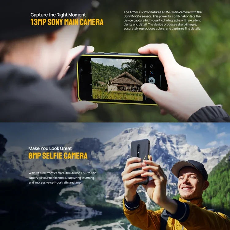 Ulefone Armor X12 Pro, telemóvel robusto IP68/IP69K, 5,45 polegadas Android 15 MediaTek Helio G36 Octa Core, Rede: 4G, NFC, 4GB+64GB
