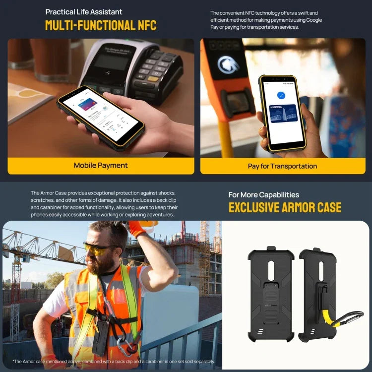 Ulefone Armor X12 Pro, telemóvel robusto IP68/IP69K, 5,45 polegadas Android 15 MediaTek Helio G36 Octa Core, Rede: 4G, NFC, 4GB+64GB