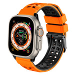 Pulseira de silicone com fivela dupla em sarja, para Apple Watch Ultra 49mm, para Apple Watch SE 2023 44mm, para Apple Watch SE 2023 40mm, para Apple Watch Ultra 2 49mm, para Apple Watch Series 9 45mm