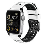 Pulseira de silicone com fivela dupla em sarja, para Apple Watch Series 4 40mm, para Apple Watch Series 3 38mm, para Apple Watch 38mm, para Apple Watch Series 3 42mm, para Apple Watch Series 2 42mm