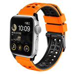 Pulseira de silicone com fivela dupla em sarja, para Apple Watch Series 4 40mm, para Apple Watch Series 3 38mm, para Apple Watch 38mm, para Apple Watch Series 3 42mm, para Apple Watch Series 2 42mm