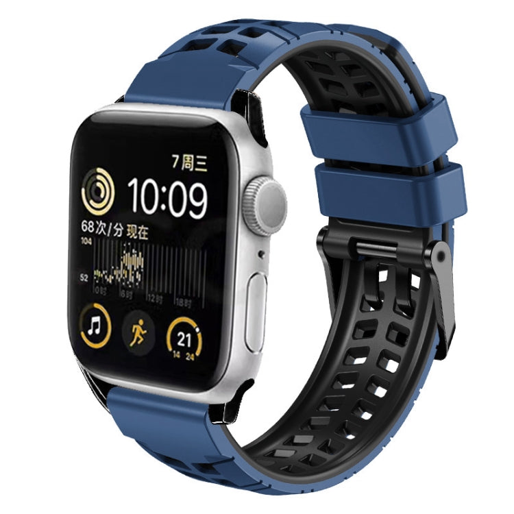 Pulseira de silicone com fivela dupla em sarja, para Apple Watch Series 4 40mm, para Apple Watch Series 3 38mm, para Apple Watch 38mm, para Apple Watch Series 3 42mm, para Apple Watch Series 2 42mm