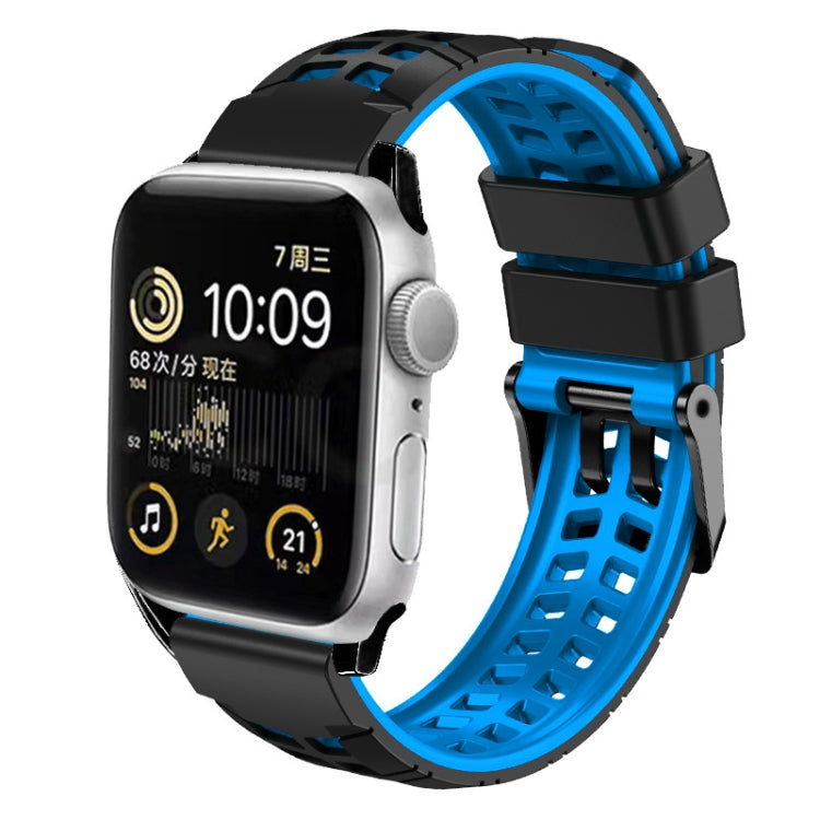 Pulseira de silicone com fivela dupla em sarja, para Apple Watch Series 4 40mm, para Apple Watch Series 3 38mm, para Apple Watch 38mm, para Apple Watch Series 3 42mm, para Apple Watch Series 2 42mm