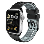 Pulseira de silicone com fivela dupla em sarja, para Apple Watch Series 4 40mm, para Apple Watch Series 3 38mm, para Apple Watch 38mm, para Apple Watch Series 3 42mm, para Apple Watch Series 2 42mm