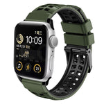 Pulseira de silicone com fivela dupla em sarja, para Apple Watch Series 4 40mm, para Apple Watch Series 3 38mm, para Apple Watch 38mm, para Apple Watch Series 3 42mm, para Apple Watch Series 2 42mm