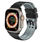 Pulseira de silicone com fivela dupla em sarja, para Apple Watch Ultra 49mm, para Apple Watch SE 2023 44mm, para Apple Watch SE 2023 40mm, para Apple Watch Ultra 2 49mm, para Apple Watch Series 9 45mm