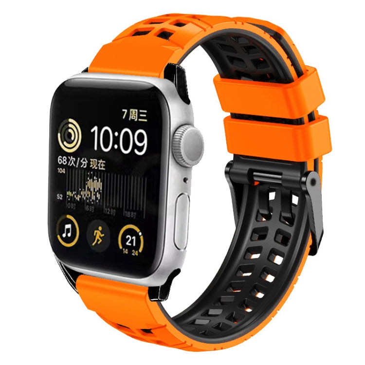 Pulseira de silicone com fivela dupla em sarja, para Apple Watch Ultra 49mm, para Apple Watch SE 2023 44mm, para Apple Watch SE 2023 40mm, para Apple Watch Ultra 2 49mm, para Apple Watch Series 9 45mm