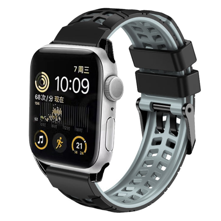 Pulseira de silicone com fivela dupla em sarja, para Apple Watch Ultra 49mm, para Apple Watch SE 2023 44mm, para Apple Watch SE 2023 40mm, para Apple Watch Ultra 2 49mm, para Apple Watch Series 9 45mm