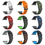 Pulseira de silicone com fivela dupla em sarja, para Apple Watch SE 40mm, para Apple Watch SE 44mm, para Apple Watch Series 7 41mm, para Apple Watch Series 7 45mm, para Apple Watch Series 6 40mm