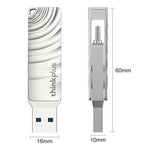 Pen drive Lenovo Thinkplus MU232 USB 3.2 + USB-C / Tipo-C com dupla cabeça, 64GB, 128GB, 256GB