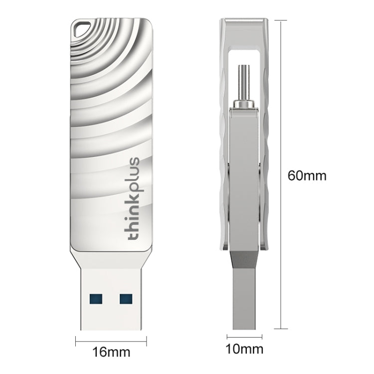 Pen drive Lenovo Thinkplus MU232 USB 3.2 + USB-C / Tipo-C com dupla cabeça, 64GB, 128GB, 256GB