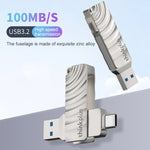 Pen drive Lenovo Thinkplus MU232 USB 3.2 + USB-C / Tipo-C com dupla cabeça, 64GB, 128GB, 256GB