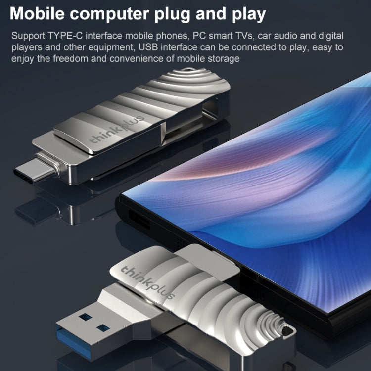 Pen drive Lenovo Thinkplus MU232 USB 3.2 + USB-C / Tipo-C com dupla cabeça, 64GB, 128GB, 256GB