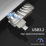 Pen drive Lenovo Thinkplus MU232 USB 3.2 + USB-C / Tipo-C com dupla cabeça, 64GB, 128GB, 256GB