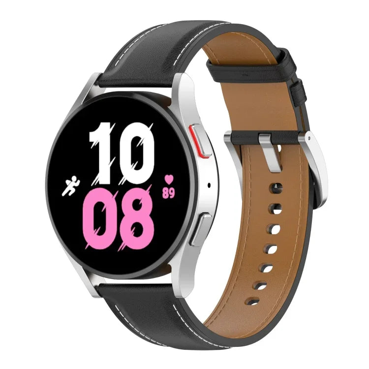Pulseira de Relógio de Substituição em Couro, Para Samsung Galaxy Watch 6 / 6 Classic