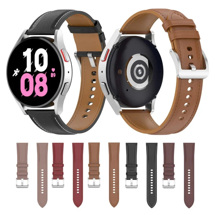Pulseira de Relógio de Substituição em Couro, Para Samsung Galaxy Watch 6 / 6 Classic