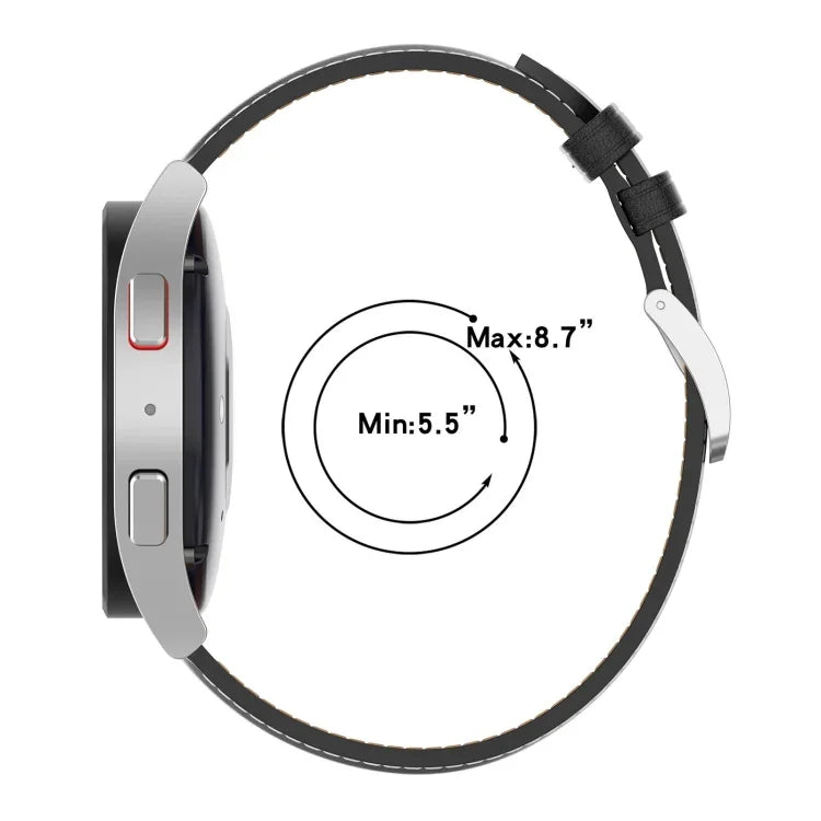 Pulseira de Relógio de Substituição em Couro, Para Samsung Galaxy Watch 6 / 6 Classic