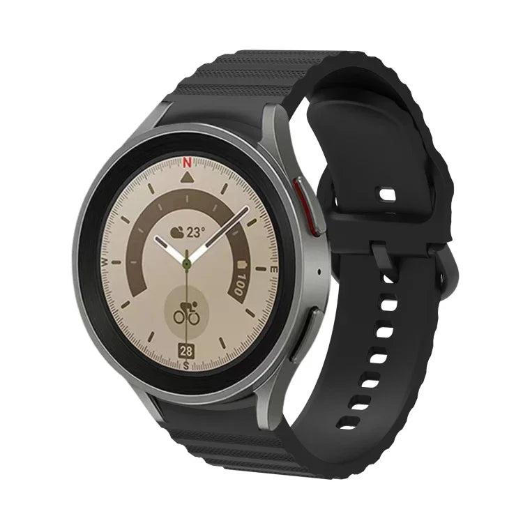 Pulseira de Relógio em Silicone com Fivela de Cor Pura e Pontilhada em Onda, Para Samsung Galaxy Watch 6 / 6 Classic