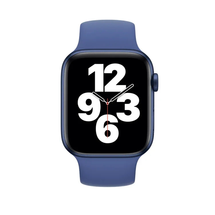 Correia de Relógio em Silicone Elástico de Cor Sólida para Apple Watch Série 8&7 41mm / SE 2&6&SE&5&4 40mm / 3&2&1 38mm, Tamanho:M 143mm (Azul Aqua), Tamanho:M 143mm