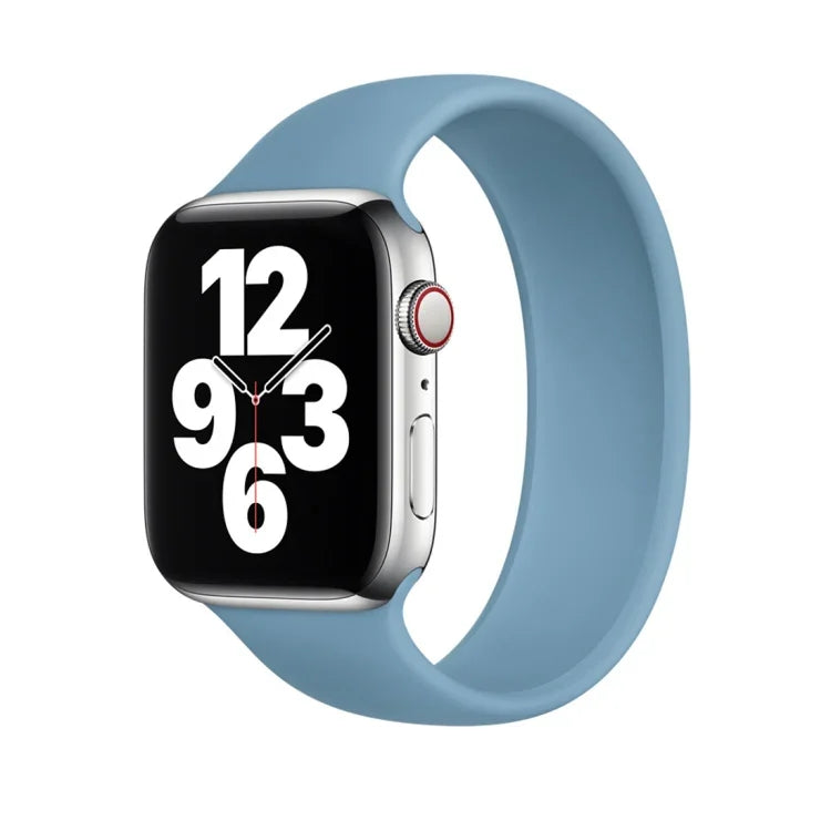 Correia de Relógio em Silicone Elástico de Cor Sólida para Apple Watch Série 8&7 41mm / SE 2&6&SE&5&4 40mm / 3&2&1 38mm, Tamanho:M 143mm (Azul Aqua), Tamanho:M 143mm