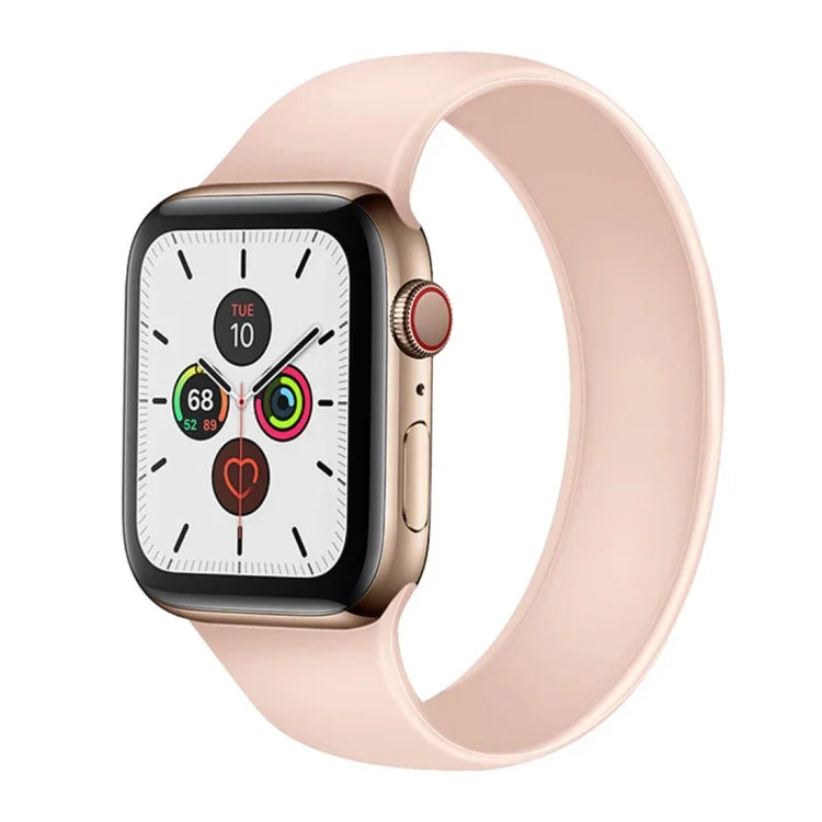 Para Apple Watch Series 5 & 4 44mm / 3 & 2 & 1 42mm Correia de Pulso Substituta em Silicone Elástico de Cor Sólida, Tamanho:S 130mm, S 130mm, Tamanho:M 143mm, M 143mm, Tamanho:L 156mm, L 156mm